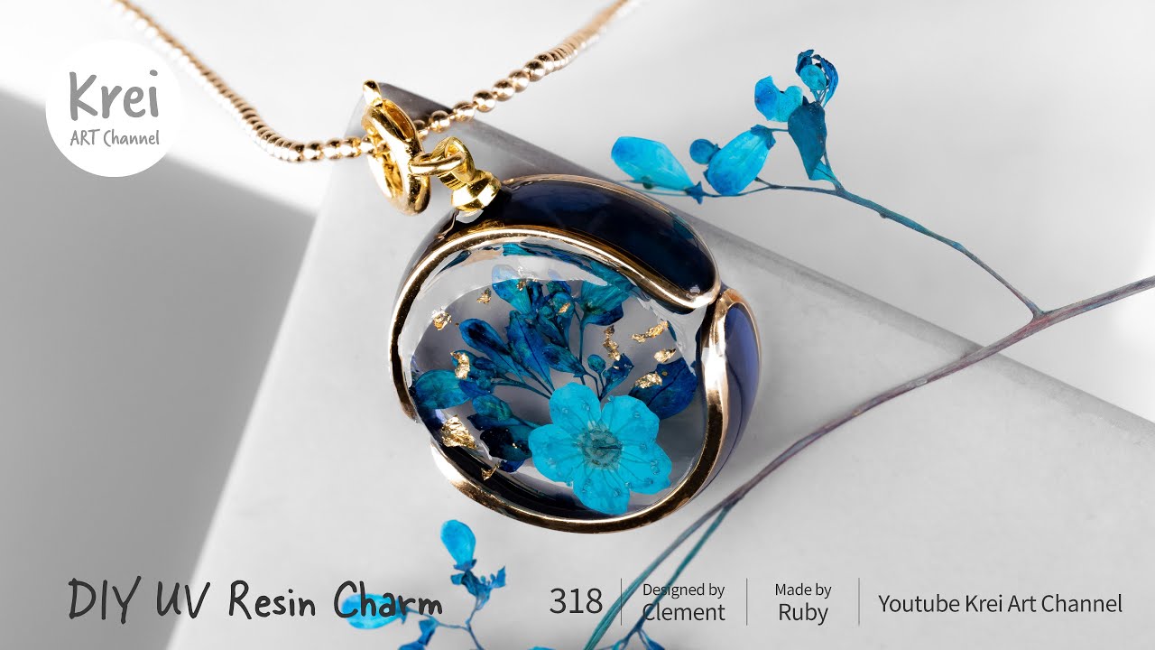 【UV レジン】ドライフラワーを使って、DIYブレスレットチャーム〜♪ UV Resin - DIY Bracelet Charm with Dried Flower.