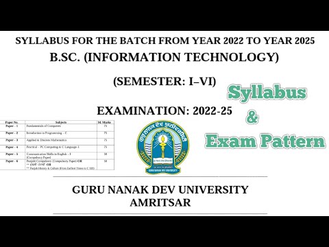 GNDU Bsc IT ( 1st, 2nd, 3rd, 4th, 5th & 6th Semester ) Syllabus || Gndu Syllabus Download 2023-2024
