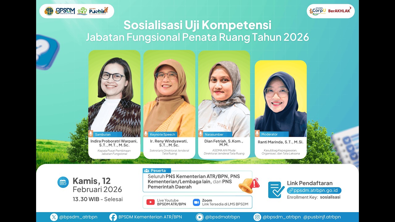 Sosialisasi Uji Kompetensi Jabatan Fungsional Penata Ruang Tahun 2026