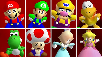 Famous Mario Characters Burning in LAVA Animations in SM64