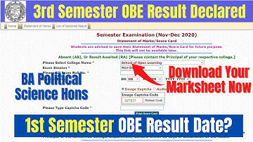 DU SOL | 3rd Semester OBE Result Declared 2021 | BA Pol Science Hons | 1st Semester? | SOL Reporter.