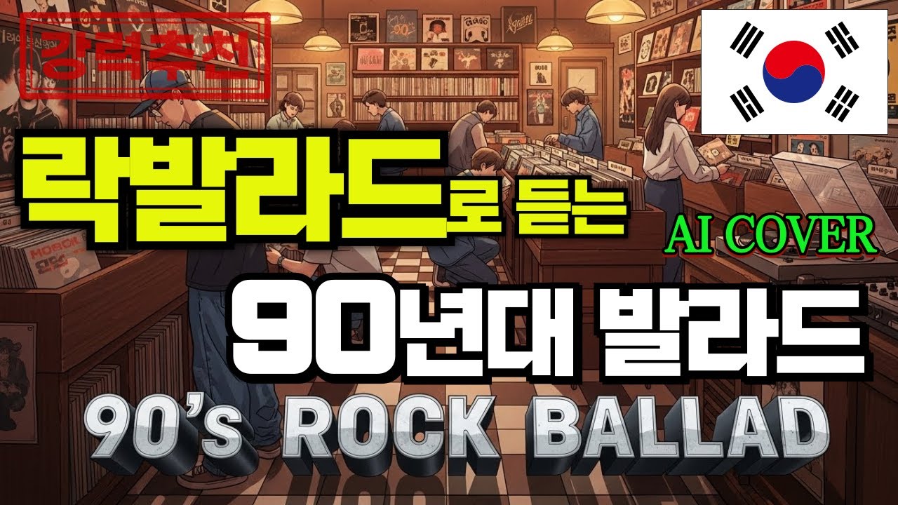 🎸 90년대 발라드 락버전(Rock Ballad) 커버 플레이리스트 (2시간 연속듣기) | [AI COVER]