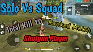 Solo Vs Squad Ranked Match Total Kill 9 | Free Fire Battlegrounds Indonesia