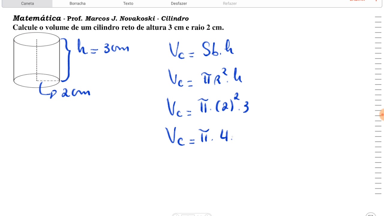 Cilindro Cálculo Do Volume Youtube