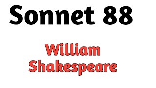 When thou shalt be disposed to set me light || Sonnet 88 by Shakespeare || #shakespeare #sonnet #88 