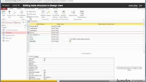 18 Access 2013 Editing table structure in Design view