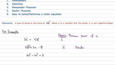 O level Add Math - Polynomials (Part 1)