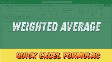 Weighted Average / Excel Formula