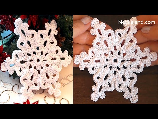 How to Crochet for Beginners CROCHET motif Snowflake  Crochet Tutorial