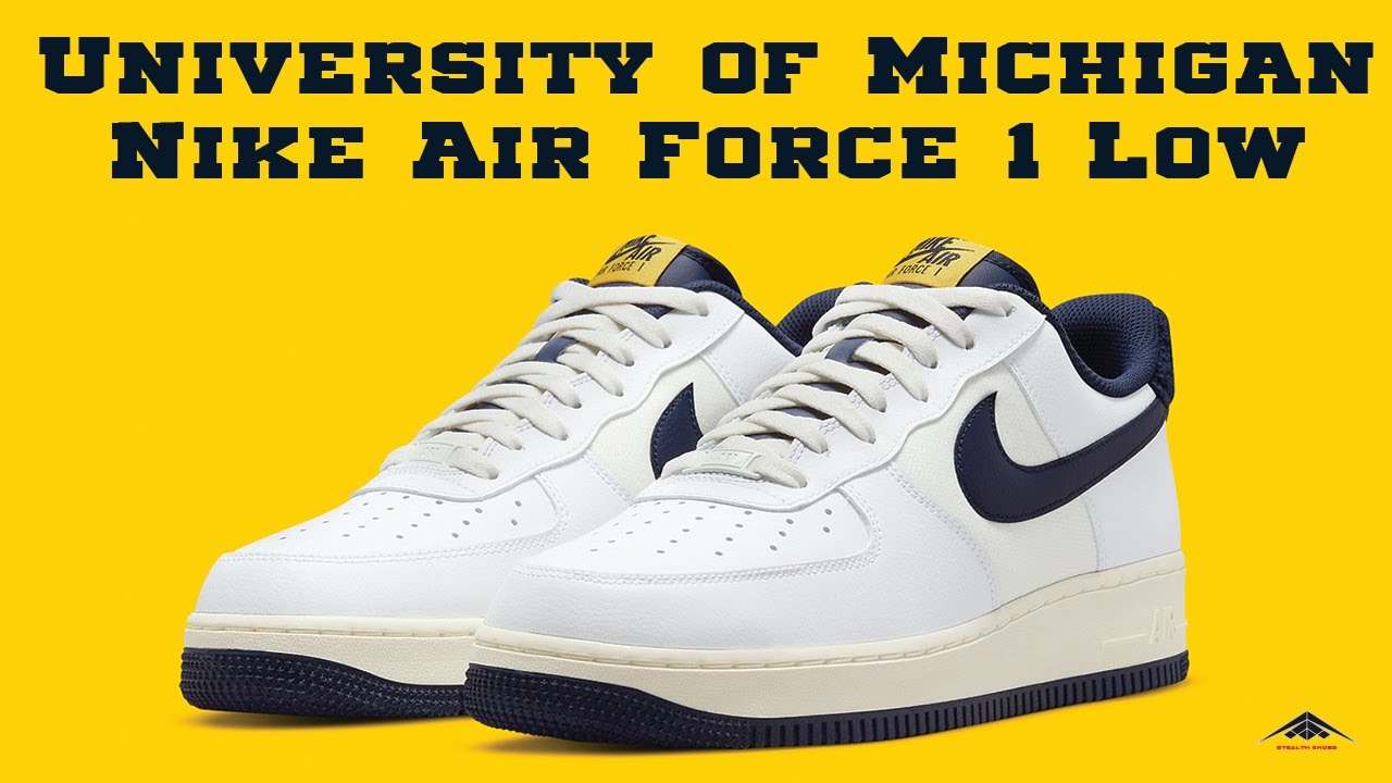 University of Michigan Nike Air Force 1 Low Chenille Heel Sneakers  Exclusive Look & Price - YouTube