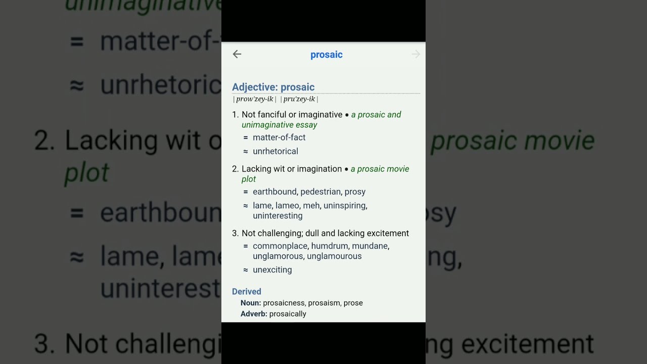 Prosaic Word Meaning Improve Your Vocabulary YouTube Prosaic Word Meaning Improve Your Vocabulary YouTube