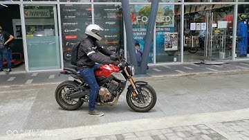 Akrapovic exhaust with DB killer on a Honda CB650r