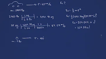 ¿Cuál es la energía cinética de un automóvil de 2400 lb cuando circula a una rapidez de 55 mi h?