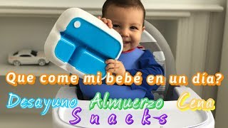 Lo que come mi bebé en un día! Desayuno, Almuerzo, Cena | Un día de comida