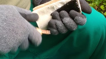 Flint knapping slabs with a jig part 8