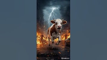 Cow runs for its life in zombie apocalypse 🧟🐄 #ai