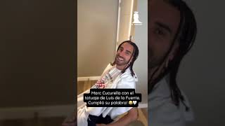 Marc Cucurella con el tatuaje de Luis de la Fuente. Cumplió su palabra! 😂🤍 Marc Cucurella con el tatuaje de Luis de la Fuente. Cumplió su palabra! 😂🤍
