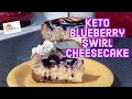 Low Carb Keto Blueberry Swirl Cheesecake  #ketoholidayrecipes #keto #ketorecipes #weightloss