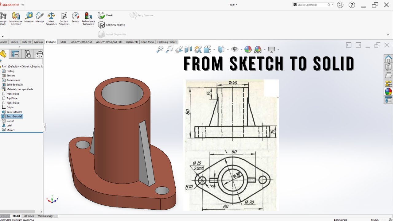 From Sketch to Solid: Your First Simple Part in SolidWorks - YouTube