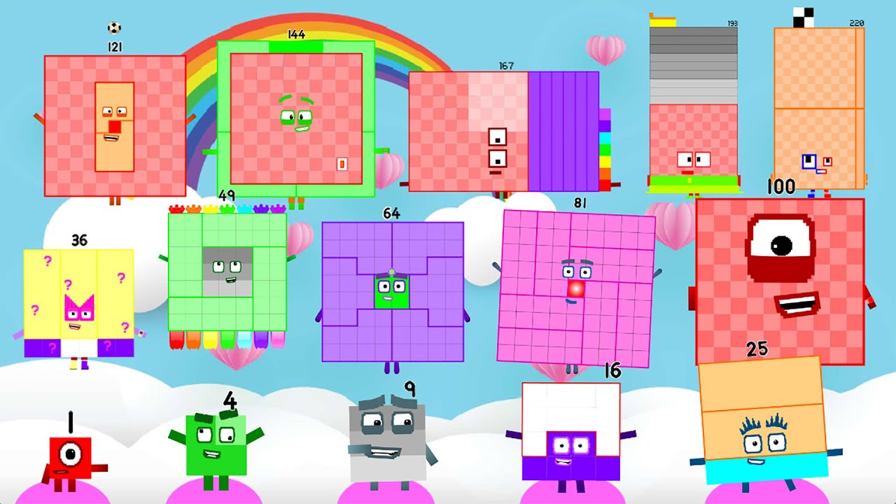 Jolly Numberblocks Band Retro Squares 1-220! (Band Version)