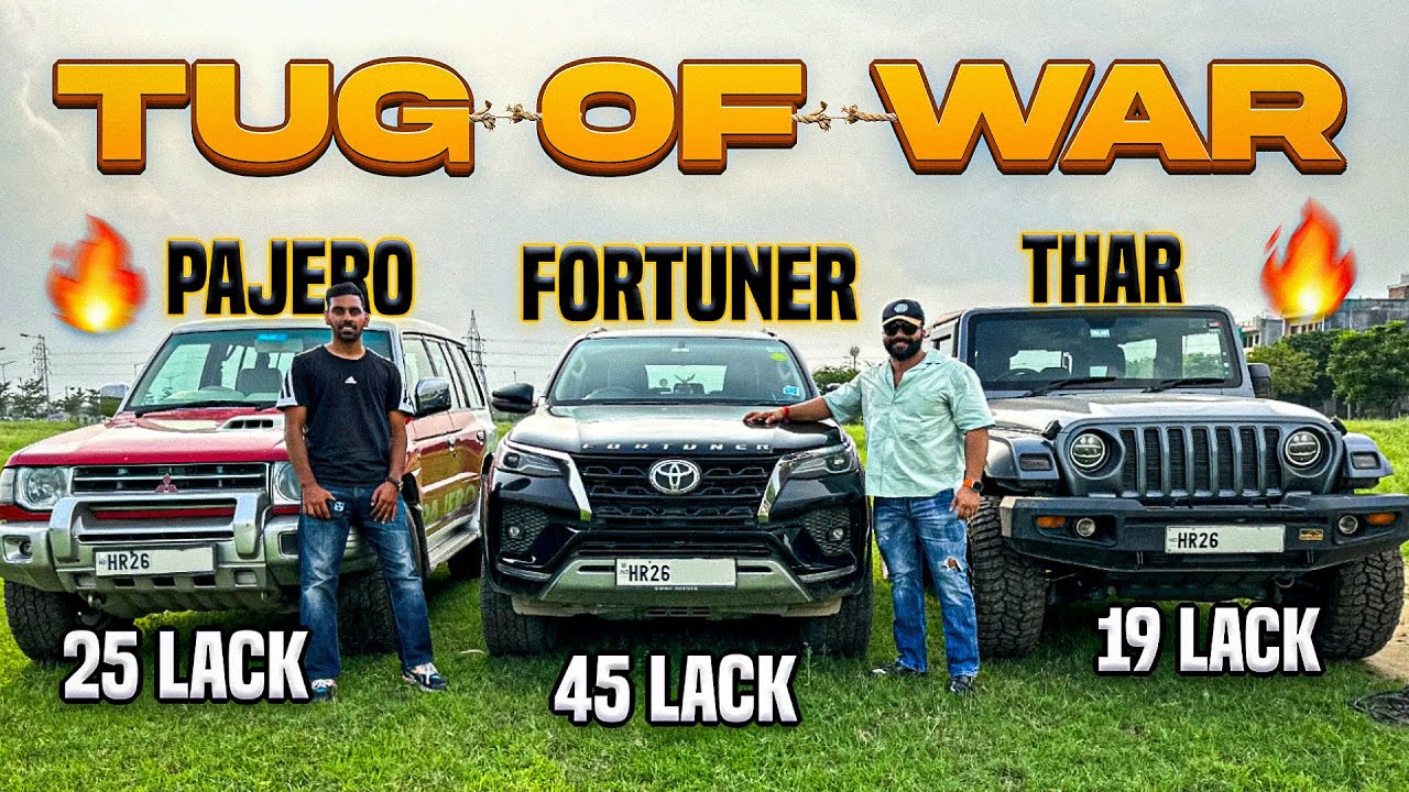 Kisme Hai Kitna DUM 😱 | PAJERO vs FORTUNER vs THAR | Tug Of War | Panghal Vlogs