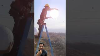 Changing the WORLD'S LARGEST lightbulb 💡 #funny #shorts