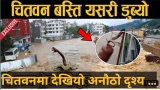 Chitwan Flood Latest News | चितवनको बाढिमा देखियो अनौठो दृश्य सबै परे चकित | Flood News Chitwan