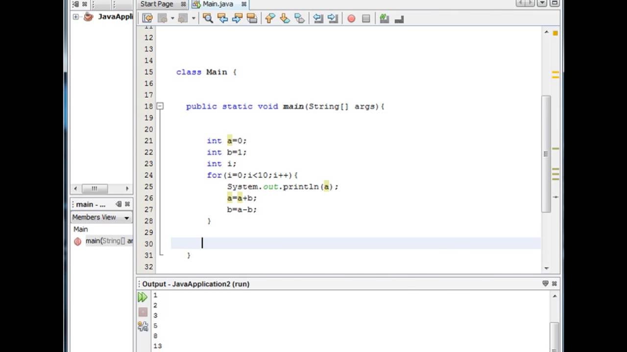 Program to Print fibonacci series in java in Hindi - YouTube