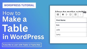 How do I make a table in WordPress?