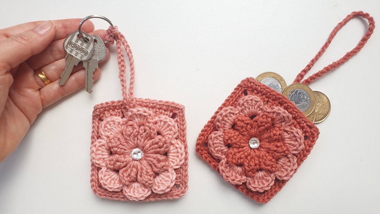 BOLSINHA DE CROCHÊ PARA MOEDAS OU FONE SEM COSTURA