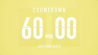 60 Minutes Countdown Timer Flip clock / + Piano Beeps 🎹