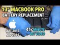 13" MacBook Pro Battery Replacement - late 2013, mid 2014 - 4 1/2 MINUTE DIY VIDEO