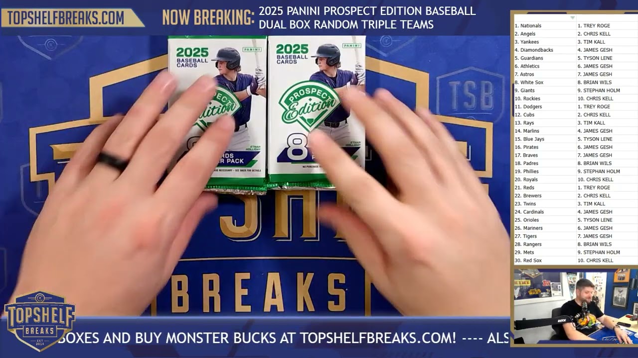 2025 Panini Prospect Edition Baseball Random Triple Teams Dual Box | Top Shelf Breaks | 3/20/26