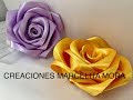DIY- Como Hacer una Rosa Flor Liston Satin/ How to Make Rose RibbonРоза//クリップ簪/Fita Cetin