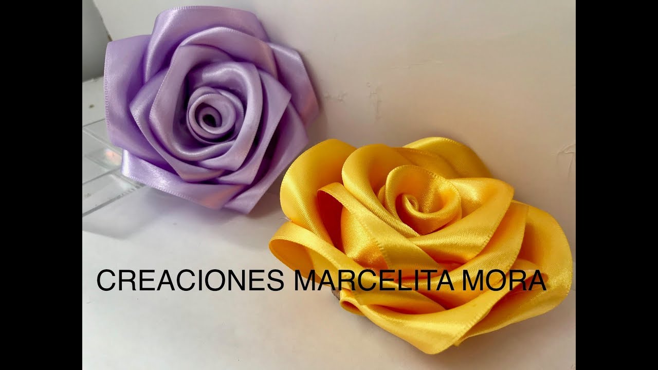 DIY- Como Hacer una Rosa Flor Liston Satin/ How to Make Rose