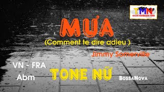 [KARAOKE] Mưa - Comment te dire adieu – BossaNova (Jimmy Somerville) – Tone Nữ (Abm) | #coverbytmn