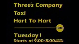 11/4/1979 ABC Network Show Promos "Three's Company" "Charlies Angels" "Happy Days" +more