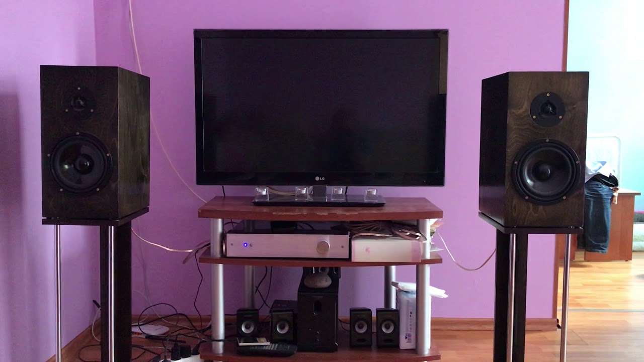 Усилитель по схеме Audiokiller'a и колонки на динамиках Visaton 1 - YouTube