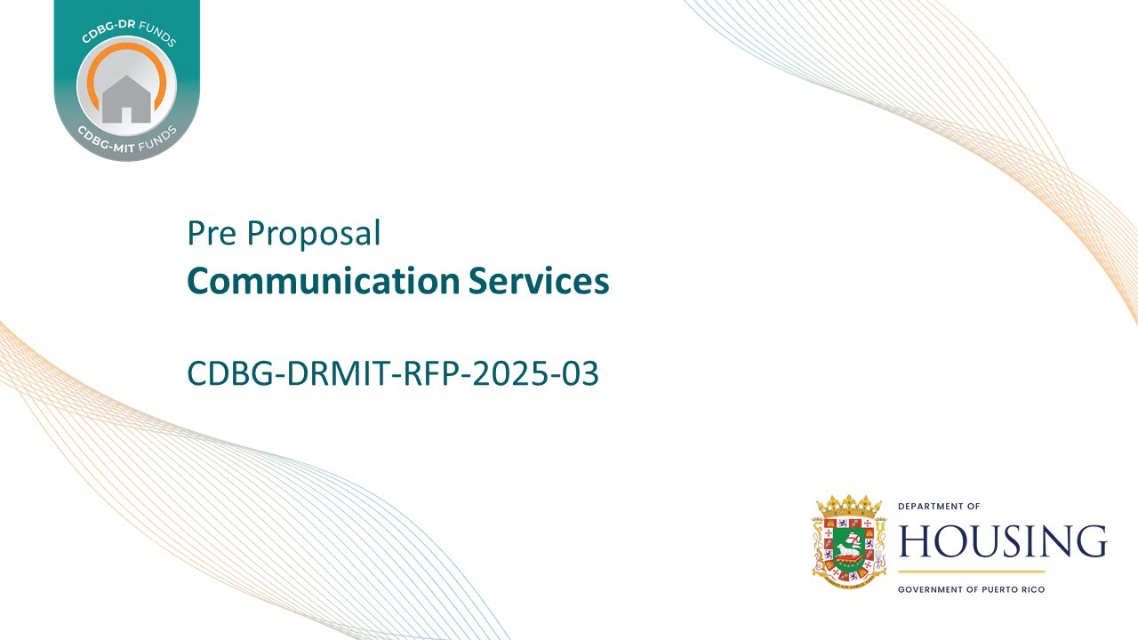 CDBG-DRMIT-RFP-2025-03 | Pre Proposal | Communication Services