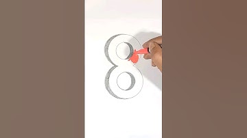 How to draw number 8 in 3D || Drawing 3d number 8 || Drawing number 8 #3d #drawing #art