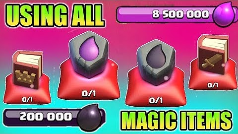USING ALL ITEMS - RUNE OF DARK , RUNE OF ELIXIR , BOOK OF HEROES & MORE IN CLASH OF CLANS 2018