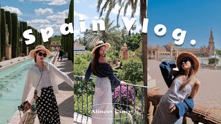 Spain Vlog |  Cordoba絕美的城堡花園千年教堂、飯店Room Tour 、Sevilla夢幻的西班牙廣場、歐洲最古老王宮、好吃到連吃兩天的餐廳  [CC字幕]