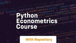 python econometrics course