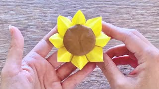 How to Make an Origami Sunflower / Paper Flower 🌻 @OrigamiPrincess