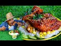 Cooking Chicken bbq with Rice - Fried Chicken with corn n rice