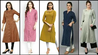 Latest And High Class Designer Cotton Plain Kurta Dress Design Collection