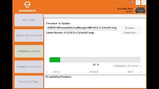 Schuberth C5 SC2 firmware update fails with error Cannot get status[7][50]
