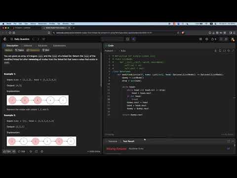 LeetCode 3217 - Delete Nodes From Linked List Present in Array | Practice | Walkthrough