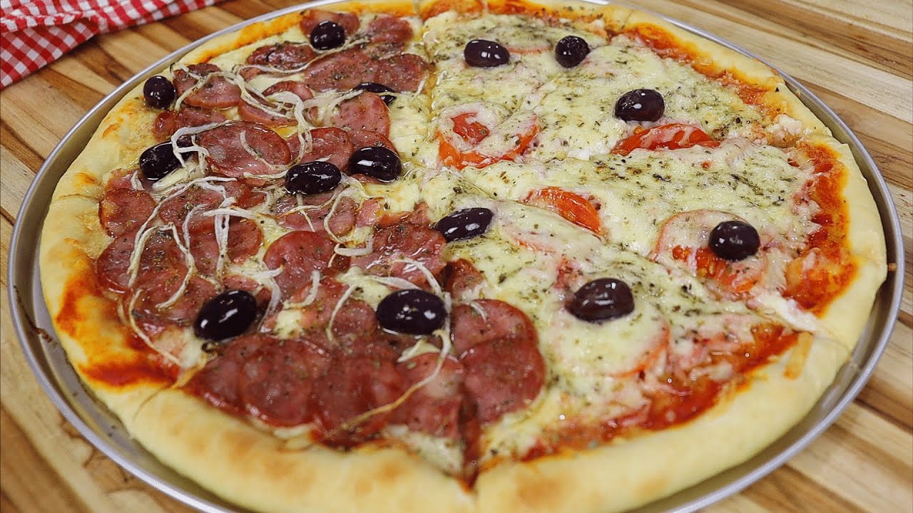 PIZZA CASEIRA FÁCIL MELHOR QUE A DA PIZZARIA | PIZZA CASEIRA RÁPIDA
