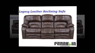 Franklin Furniture - Legacy Leather Reclining Sofa with Drop down table   lights